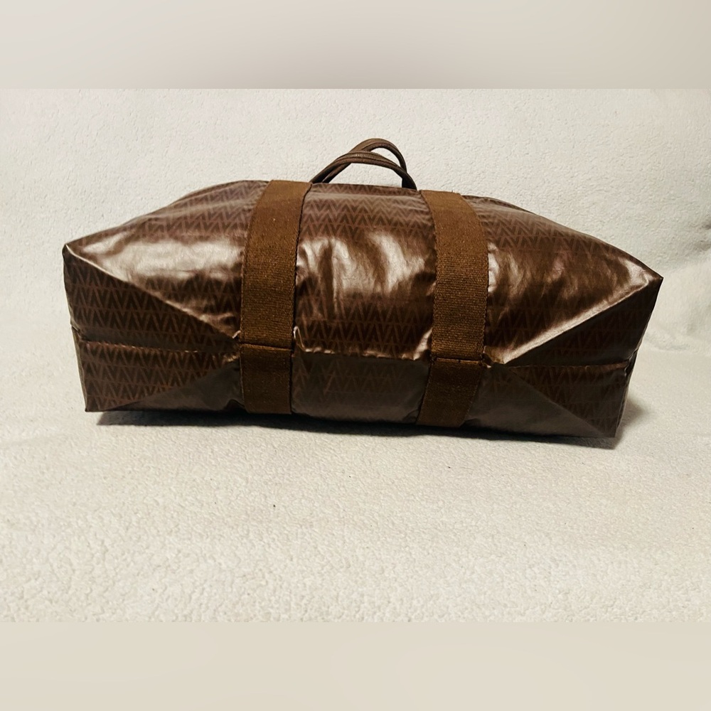 Mario Valentino Soft PVC Monogram Foldable Overnight Travel Tote Bag - Picture 12 of 13